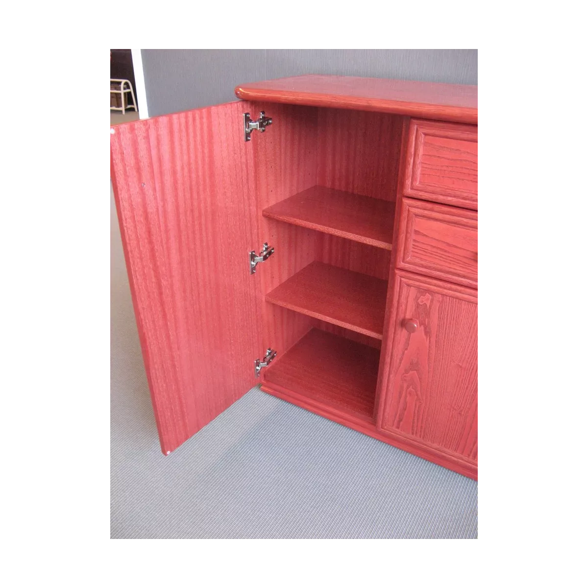 Meuble Delos 87x39 : 2 Portes et 2 Tiroirs Groseille