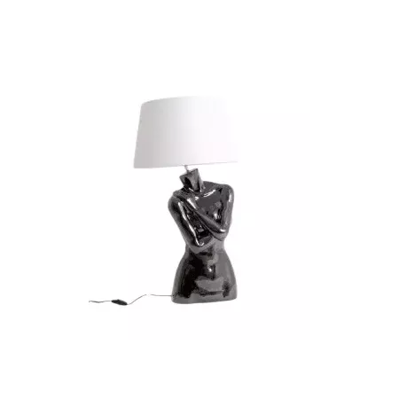 lampe buste de femme argent