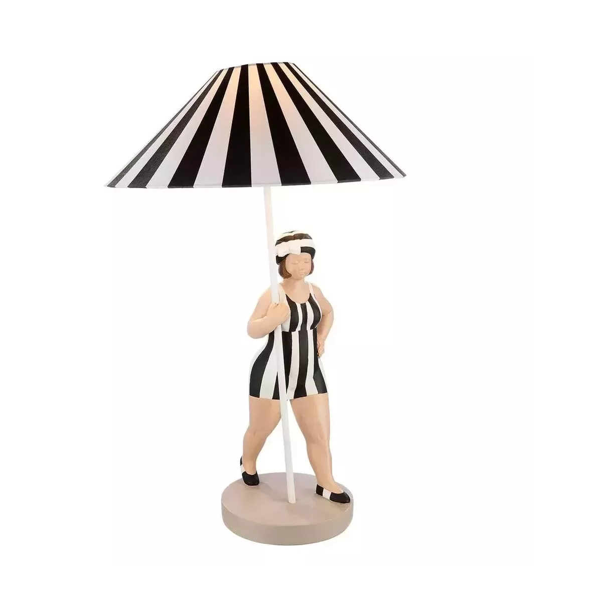Lampe Becky noir et blanc H.50cm