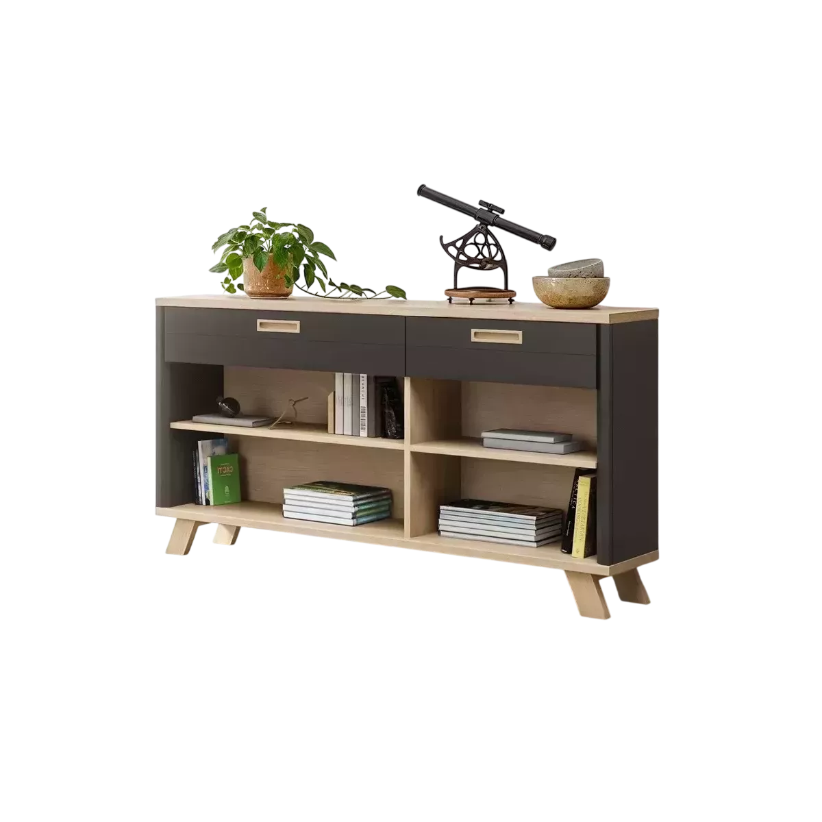 Bibliothèque basse Sesame 160 cm Noir