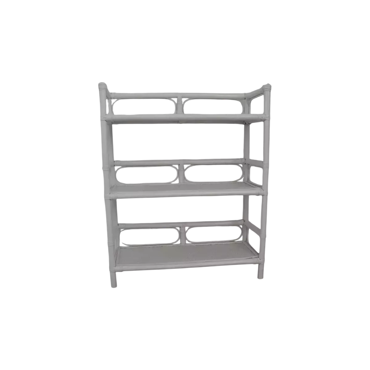Etagère Book 3 Plateaux  Rotin Blanc 75x30x95