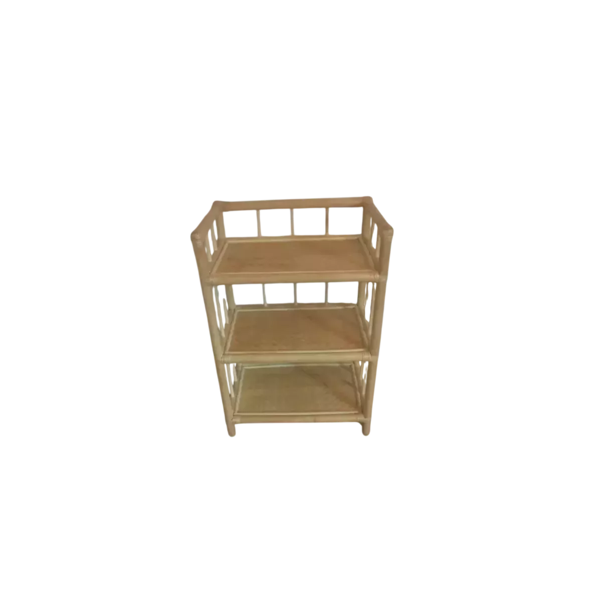 Etagère Clowny 3 Plateaux  Avec Rebord  Rotin Naturel 55x35x85