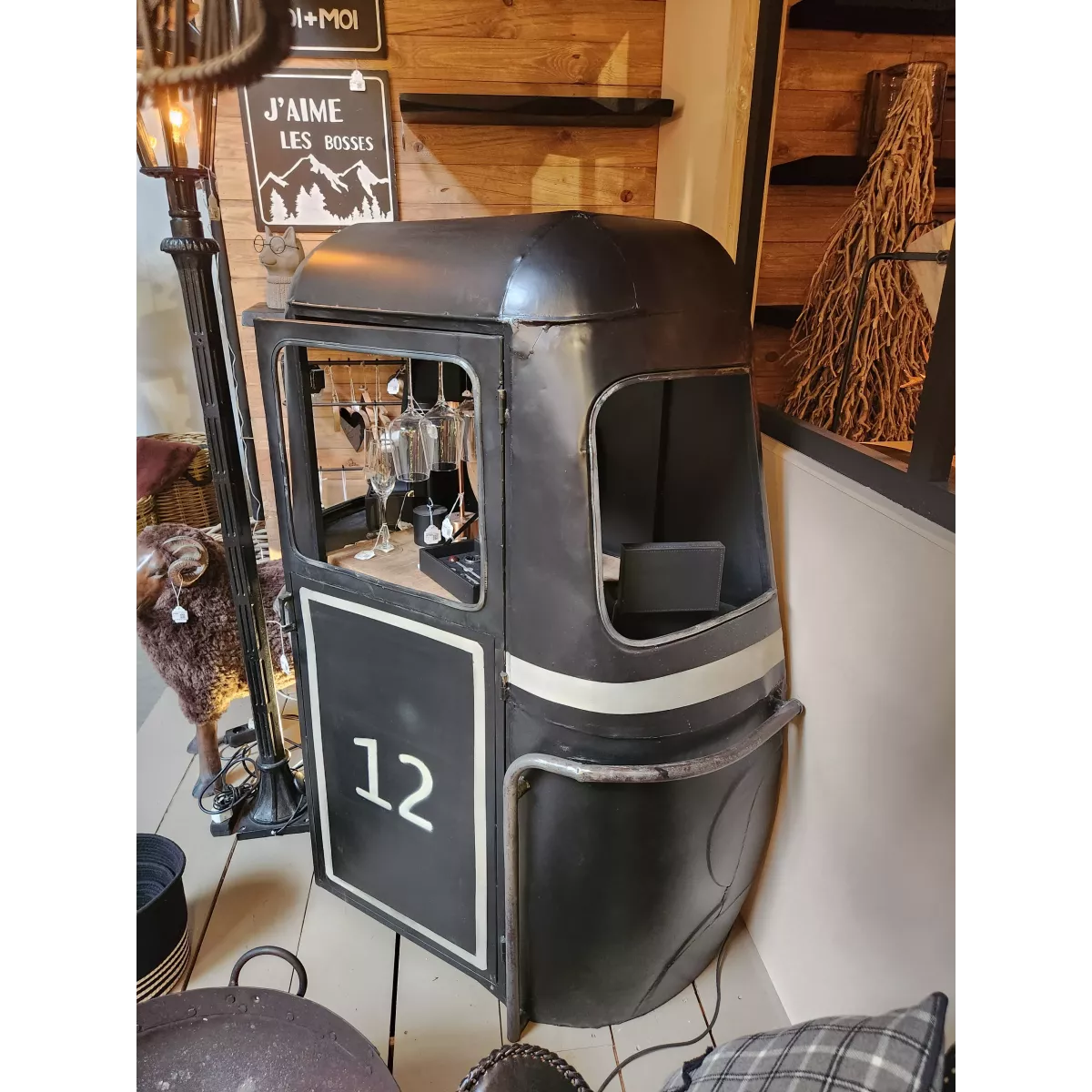 Meuble Bar Cabine Téléphérique Noir