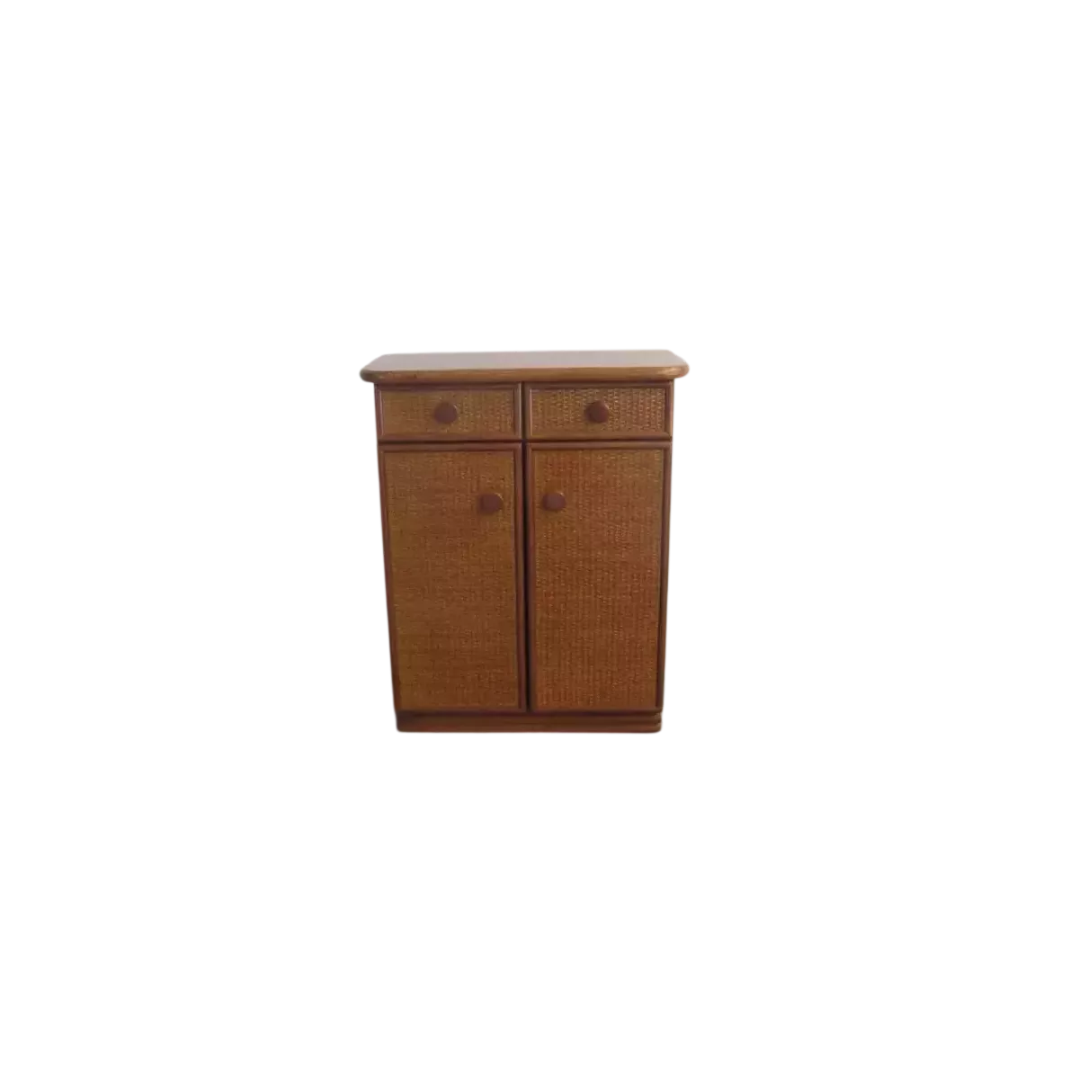 Meuble Zante 67x34 : 2 Portes et 2 Tiroirs Merisier