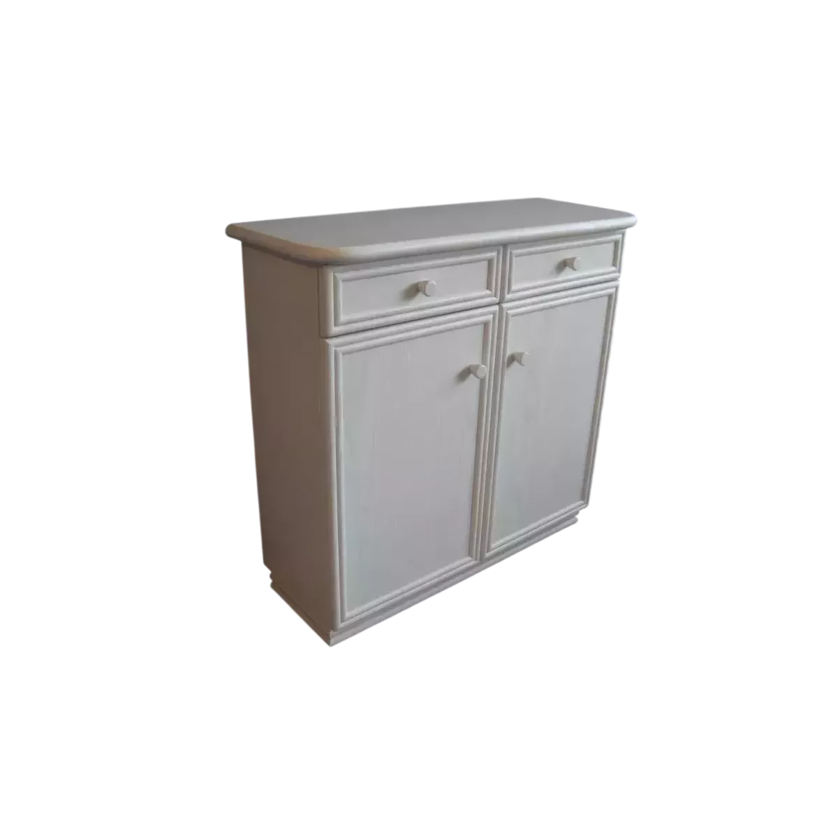 Meuble Zante 87x34 : 2 Portes et 2 Tiroirs Blanc