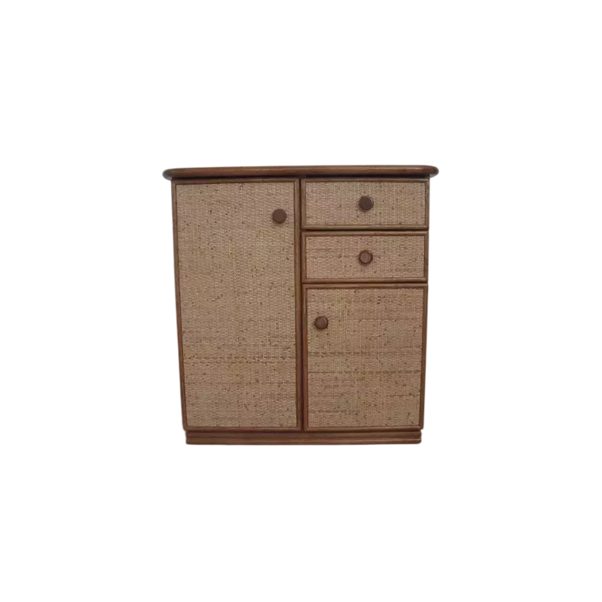 Meuble Delos 87x39 : 2 Portes et 2 Tiroirs Merisier