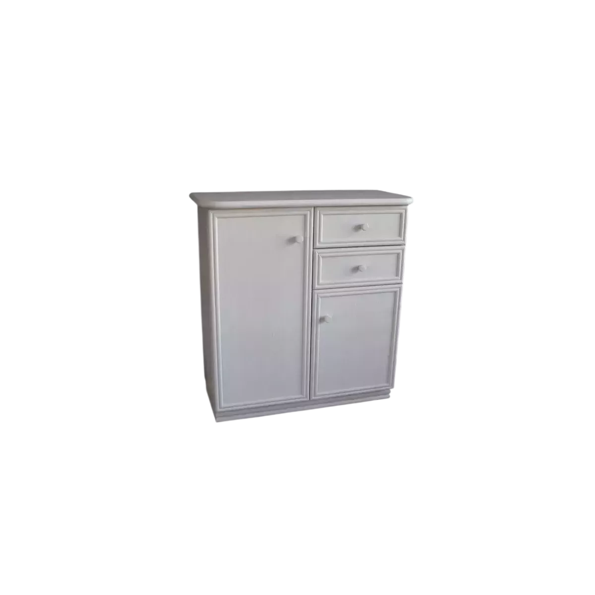 Meuble Delos 87x39 : 2 Portes et 2 Tiroirs Blanc