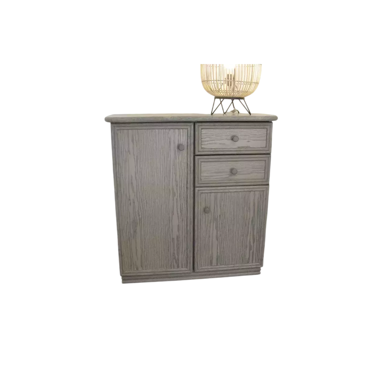 Meuble Delos 87x39 : 2 Portes et 2 Tiroirs Gris