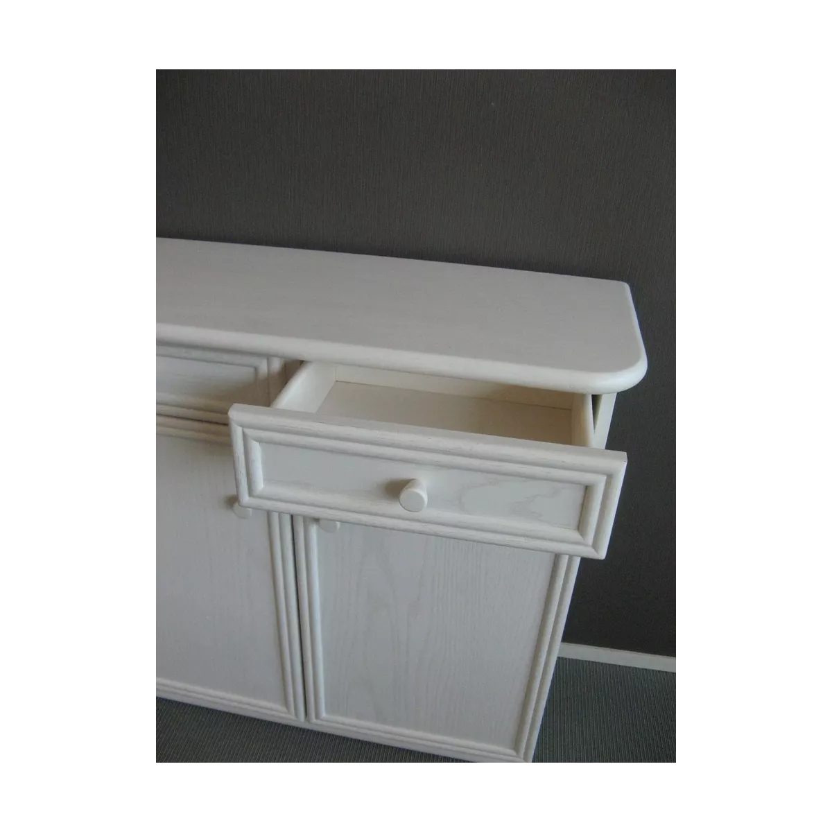 Meuble Zante 87x34 : 2 Portes et 2 Tiroirs Blanc