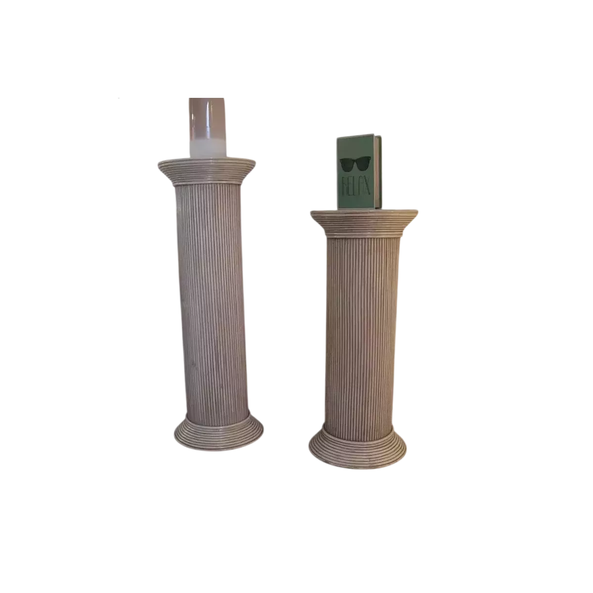 Colonne Romaine en Rotin H.91 cm Rose
