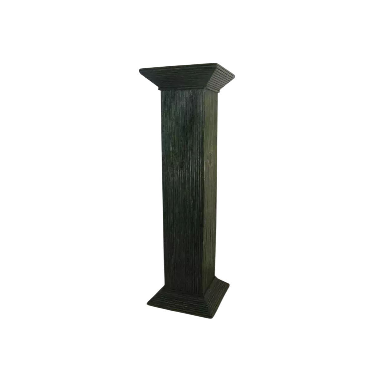 Colonne Grecque en Rotin H.91 cm Vert Foncé