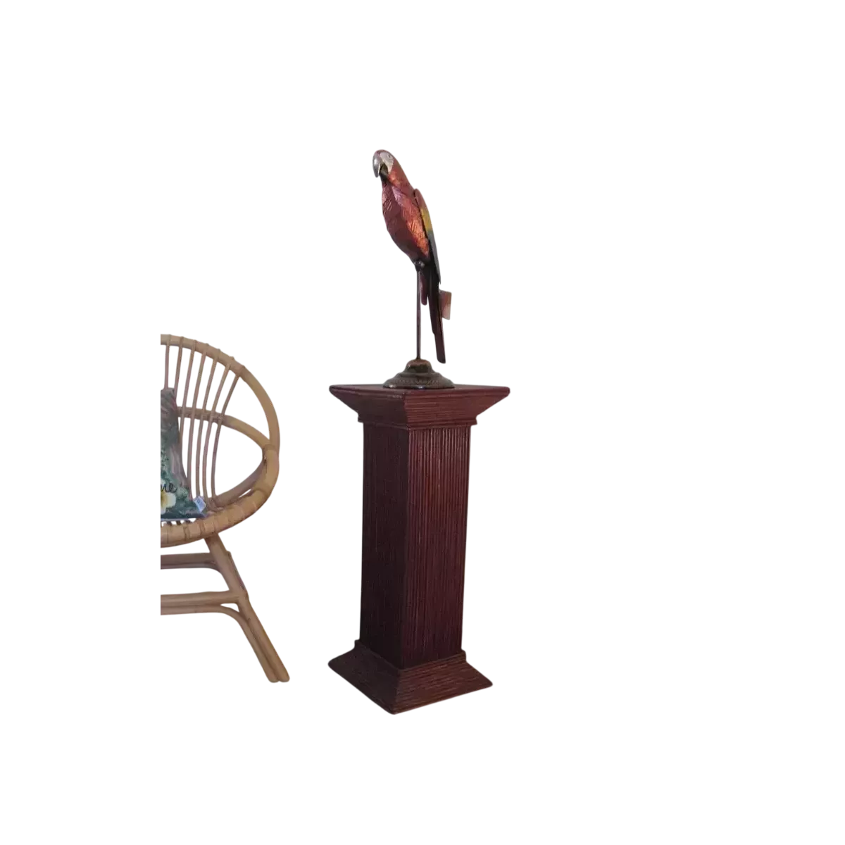 Colonne Grecque en Rotin H.67 cm Prune
