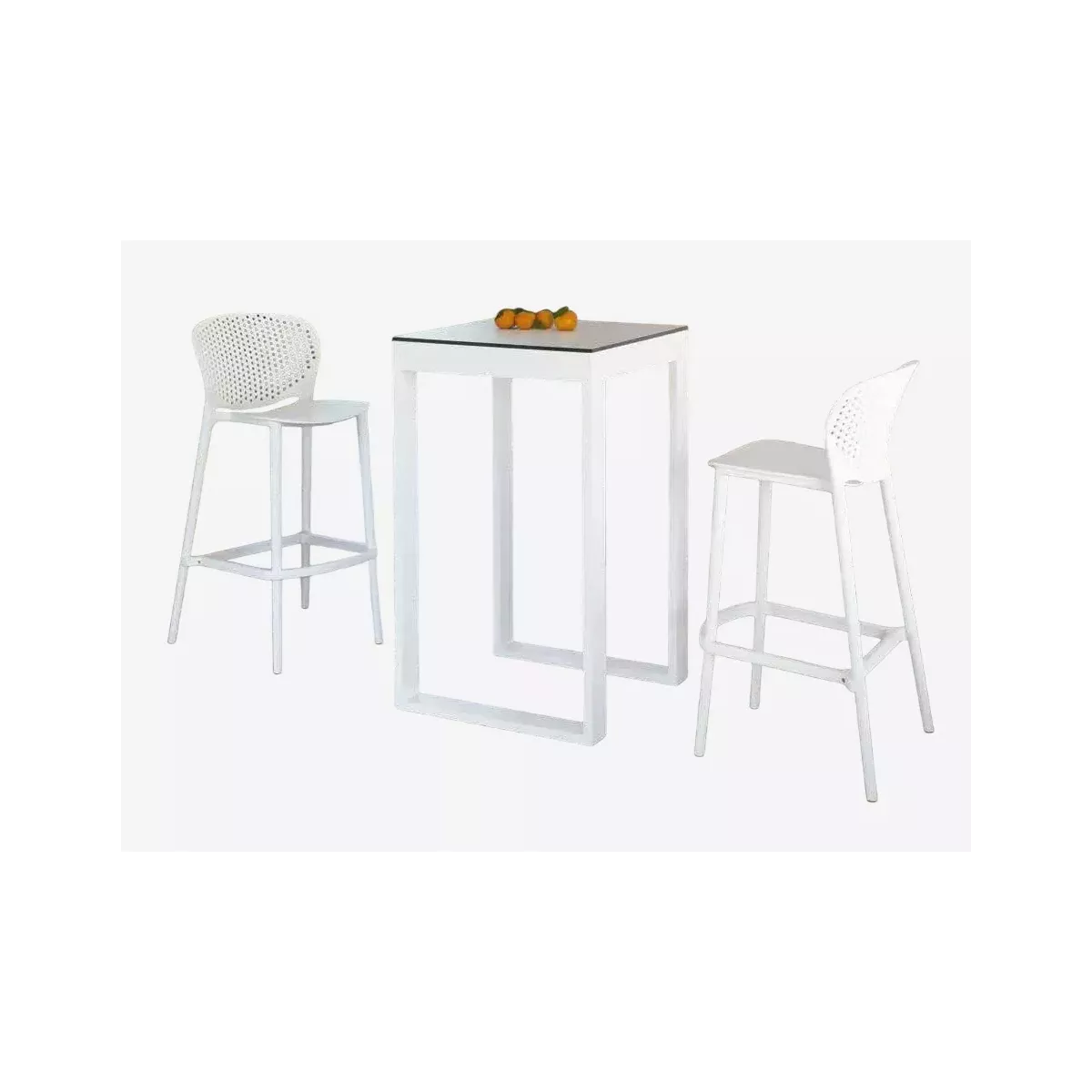 Tabouret de Bar  Malta en Résine Blanche