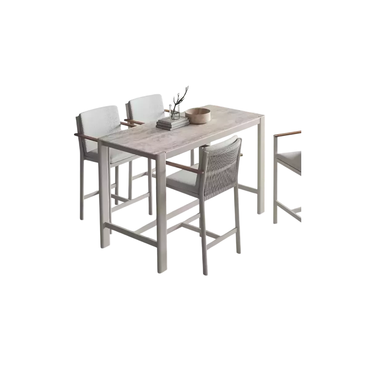 Ensemble Mange Debout  + 4 Tabourets de Bar Patmos
