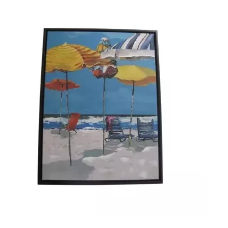 tableau Parasols jaunes sur la plage