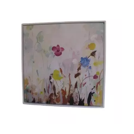tableau  fleurs des champs encadrement blanc