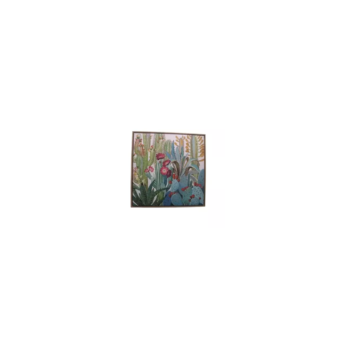 Tableau Cactus 85x85 bois