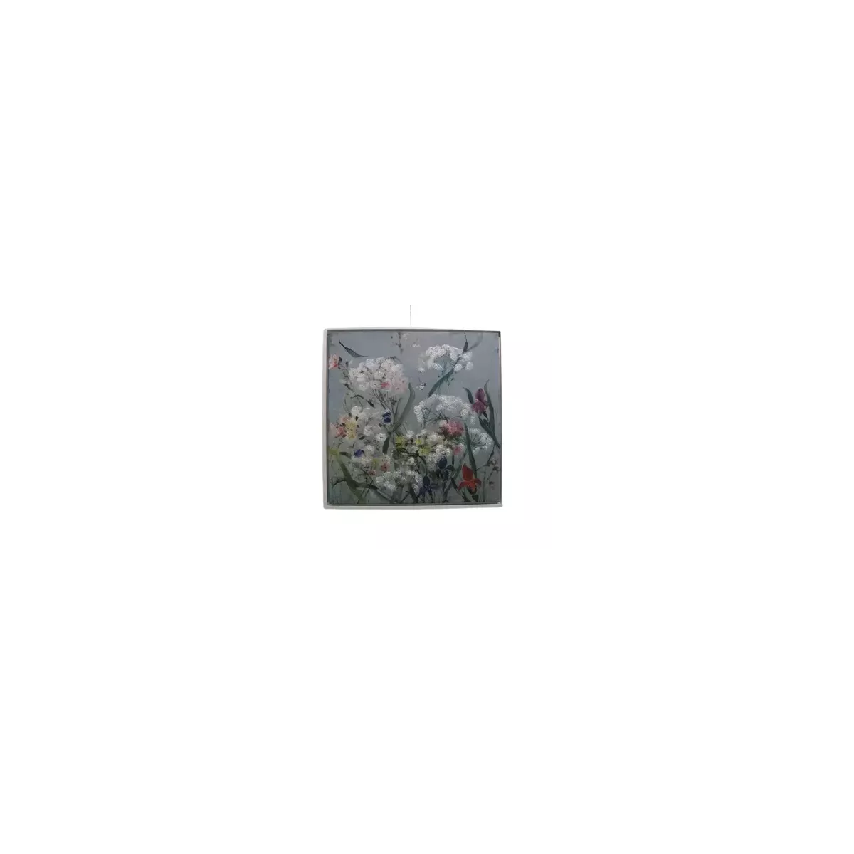 Tableau Fleurs d'Aneth 70x70 blanc