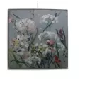 Tableau Fleurs d'Aneth 70x70 blanc