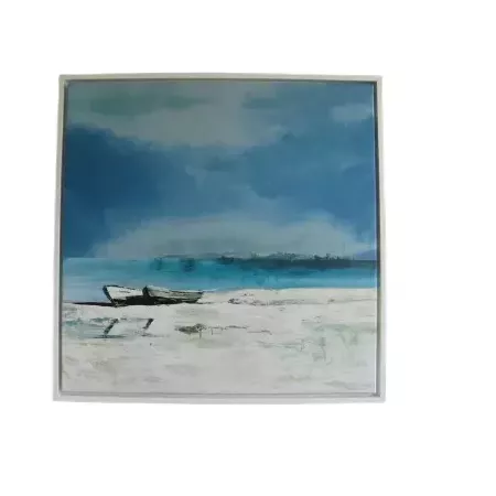 tableau barques devant la mer avant l'orage
