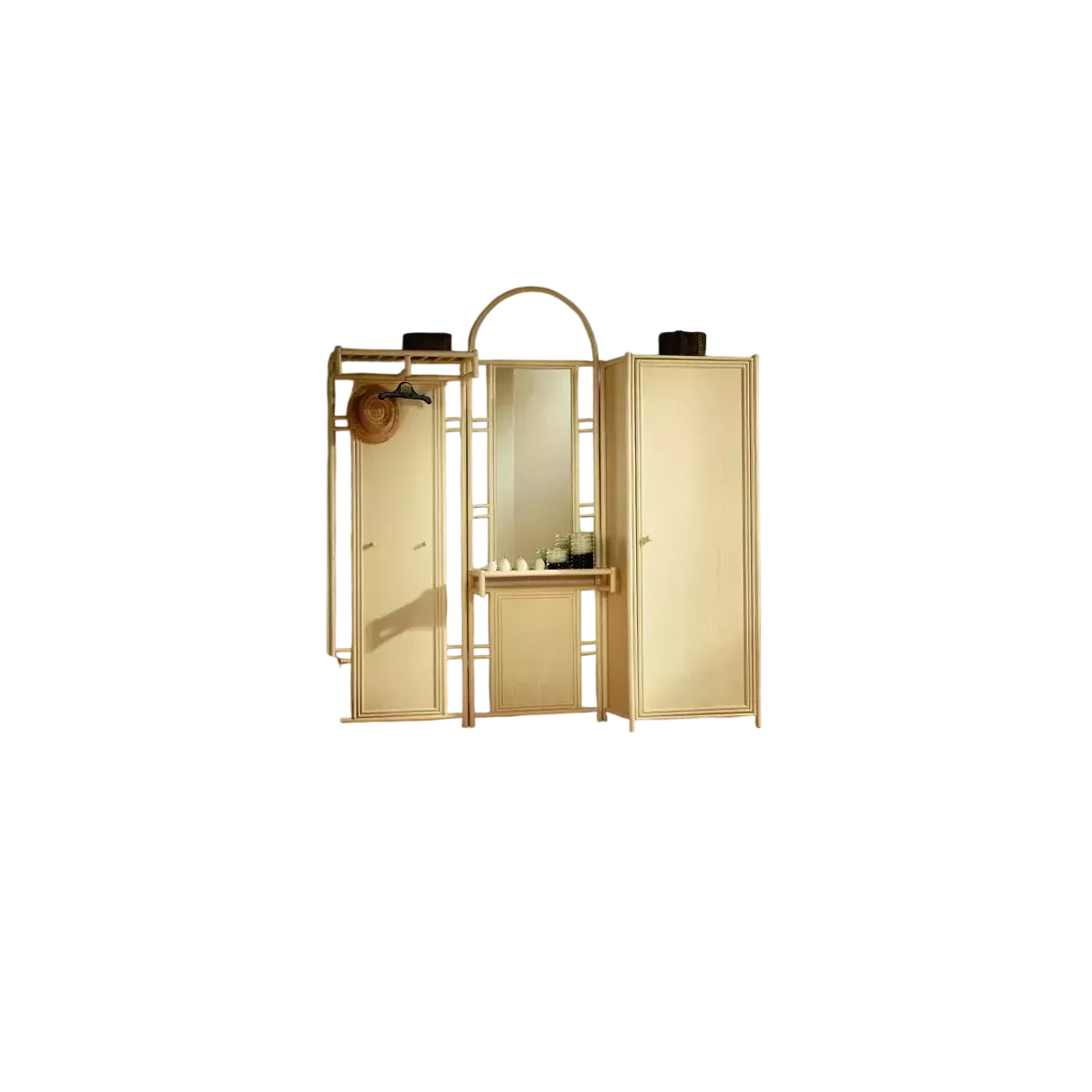 Vestiaire d'entrée Talia Ivoire 198 cm