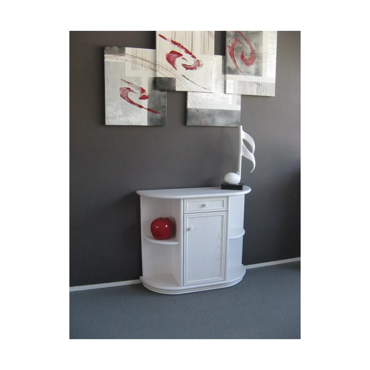 Console demi-lune Blanche