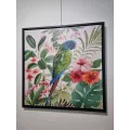 Tableau Perroquets 70x70