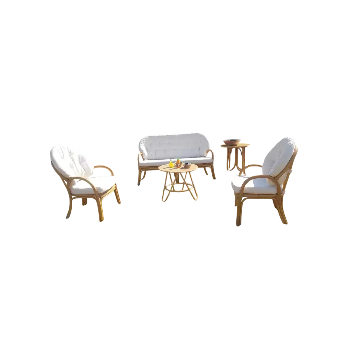 Salon de Jeux Natural Vintage : canapé 3 places + 2 fauteuils