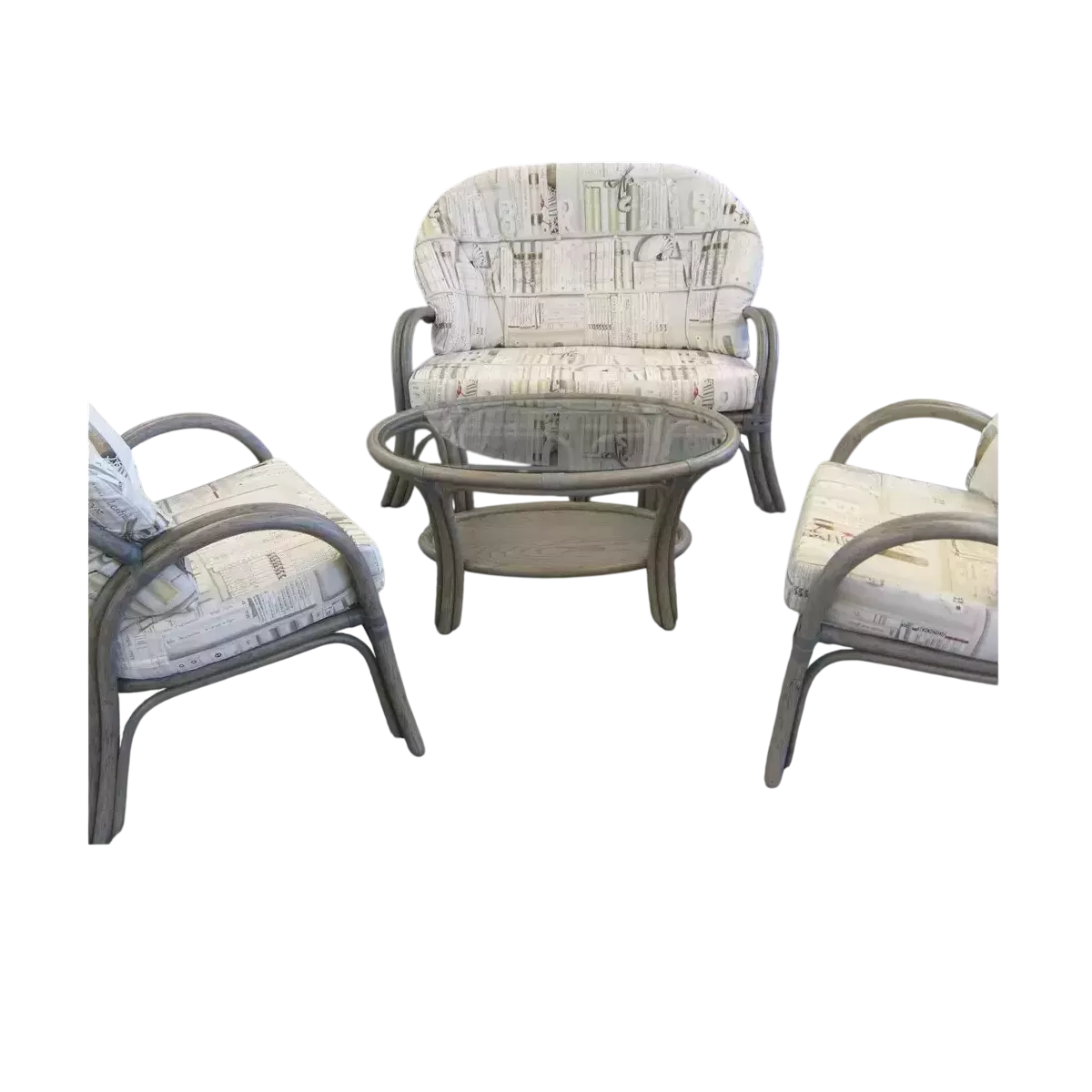 Salon Sydney Gris Canapé 2P + 2 Fauteuils