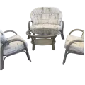 Salon Sydney Gris Canapé 2P + 2 Fauteuils