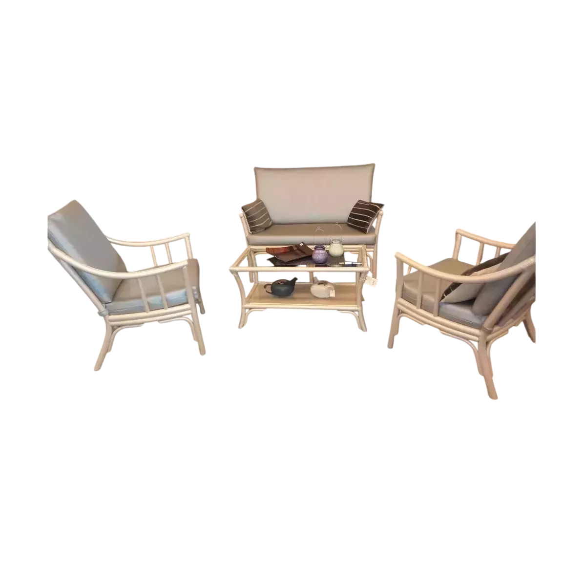 Salon Rotin Rome Nacre