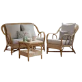 Salon Nantucket Rotin Naturel : Canapé+ 2 Fauteuils