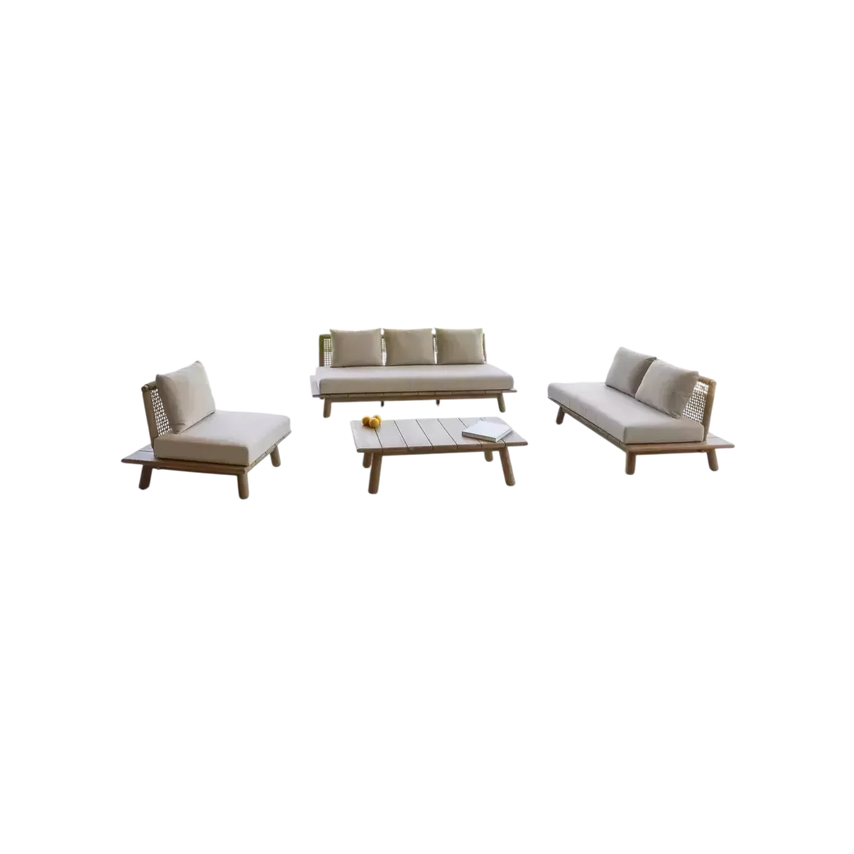 Salon Nature Acacia : canape 3 Places + 2 Fauteuils
