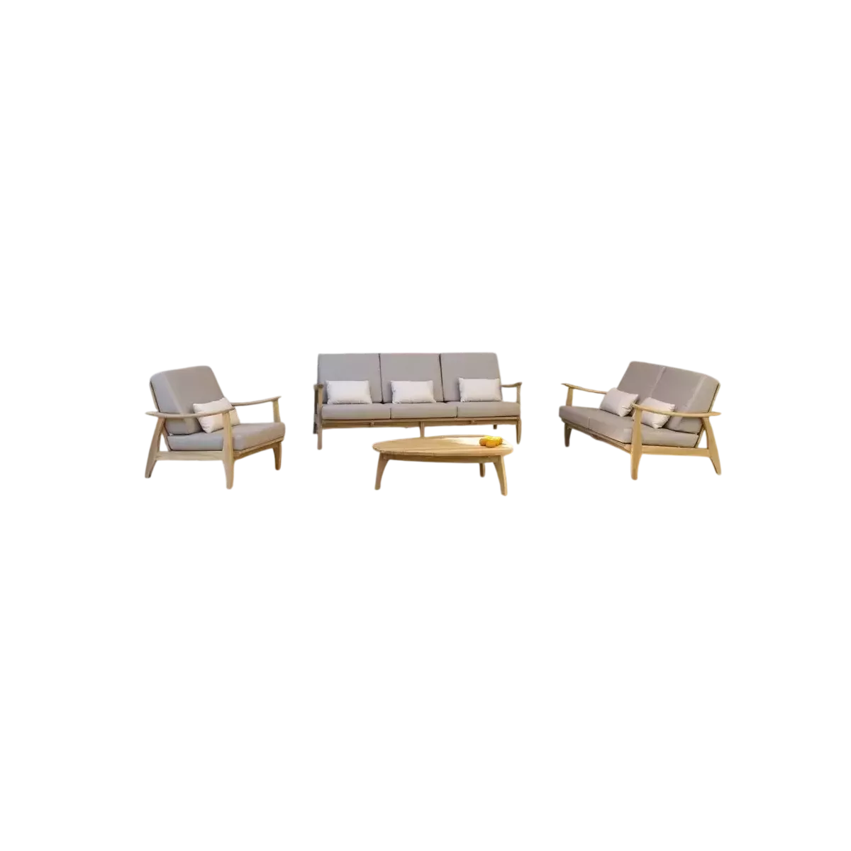 Salon Eco Teck Naturel canape 3 Places + 2 Fauteuils