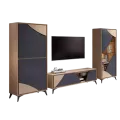 Meuble TV Circle laque/Chêne 185 cm