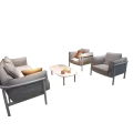 Salon Livy Canapé 3 places + 2 Fauteuils Alu Sand