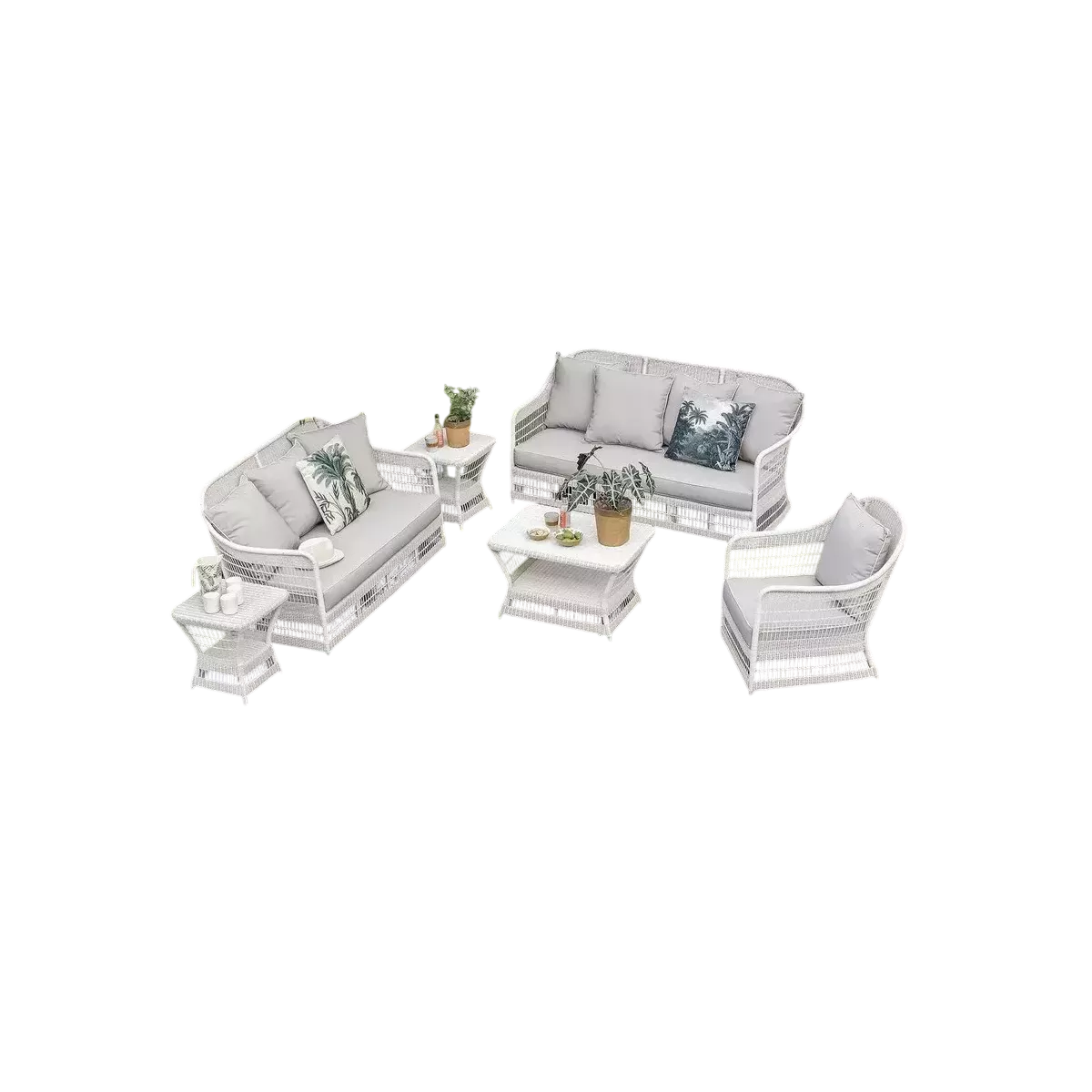 Salon Résine Biarritz Crème : Canapé 3P + 2 fauteuils