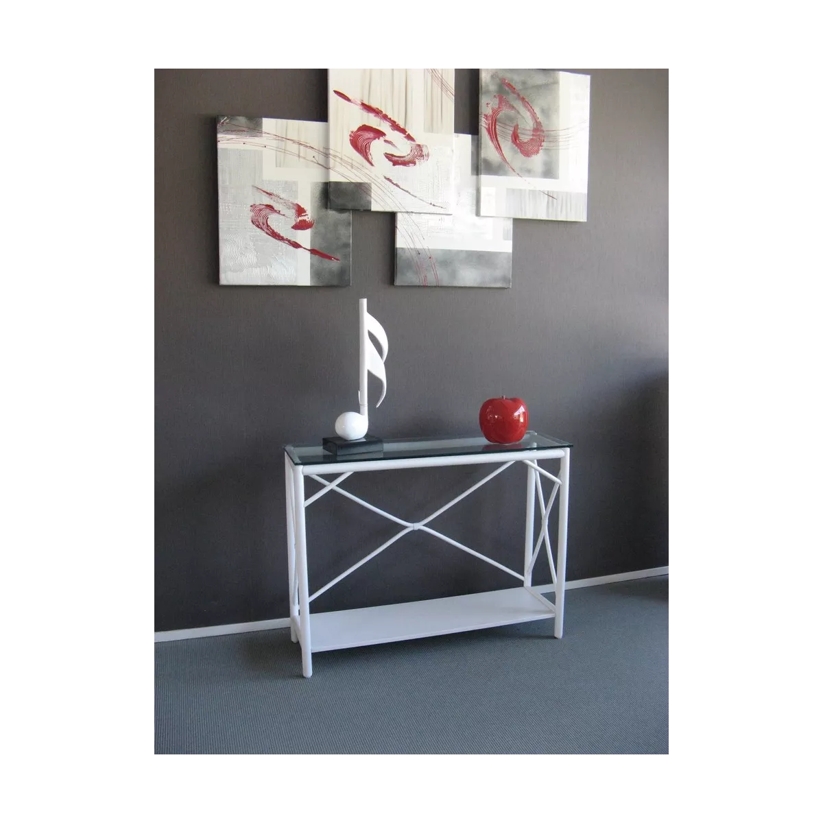 Console Bandar Vitrée Blanche