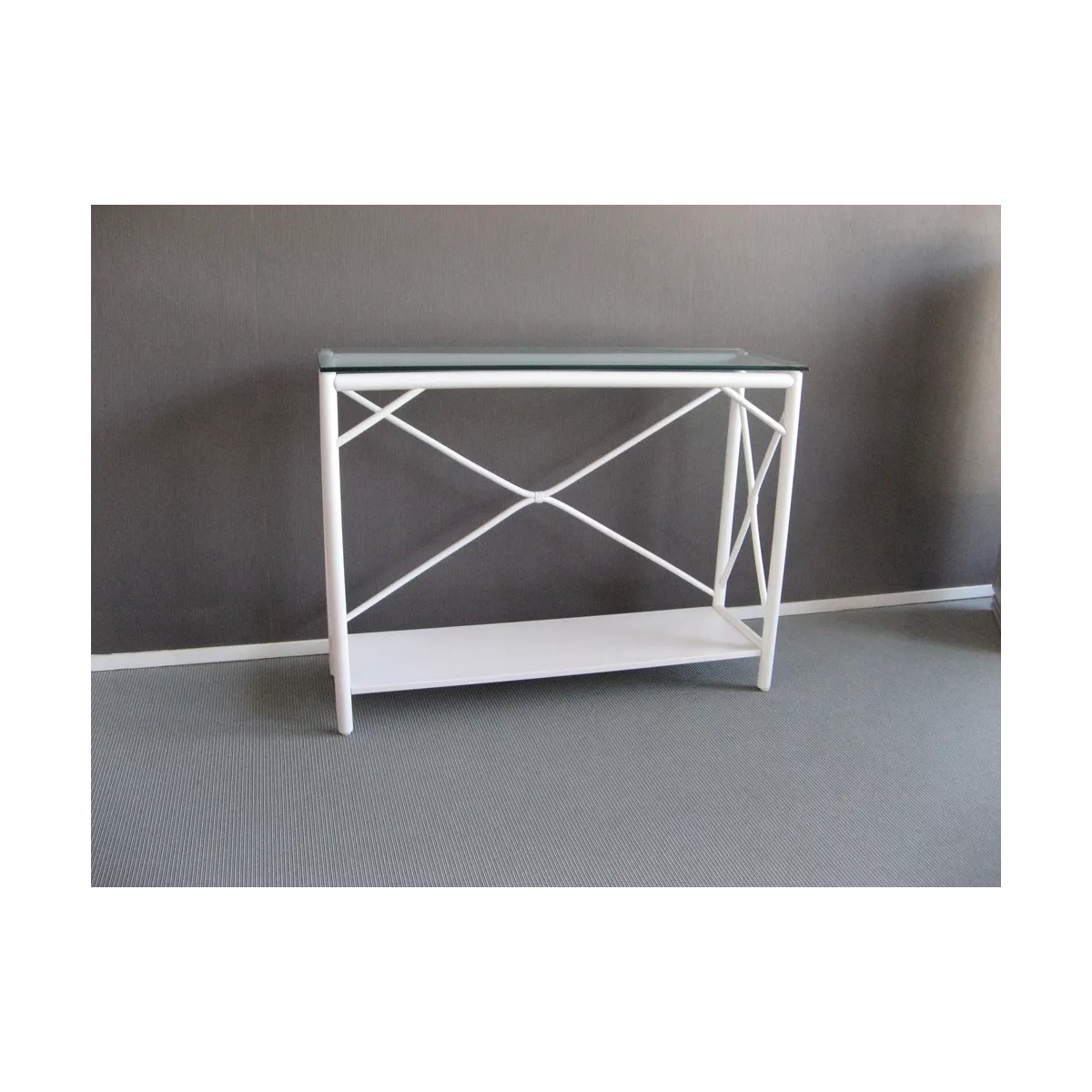 Console Bandar Vitrée Blanche