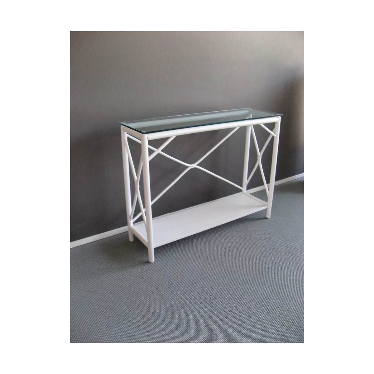 Console Bandar Vitrée Blanche