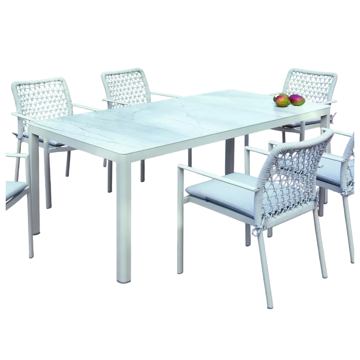 Table 180x90  Vérona  Aluminium et Verre