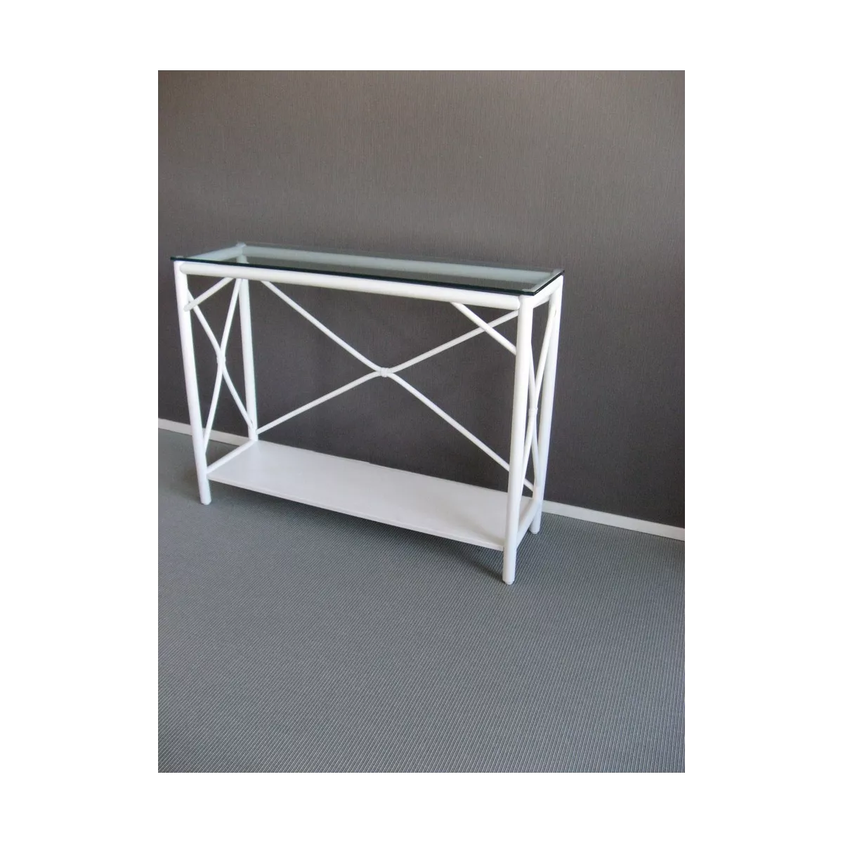 Console Bandar Vitrée Blanche