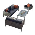 Salon Cube Aluminium :  Canapé 3P + 2 Fauteuils