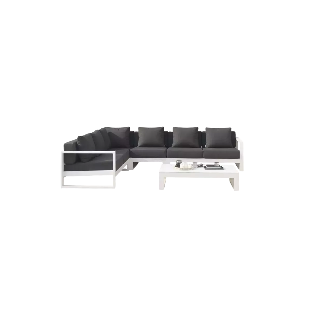 Salon d'Angle Bianco en Aluminium Blanc