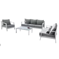 Salon Atenas Canapé 3 places + 2 Fauteuils Alu Blanc
