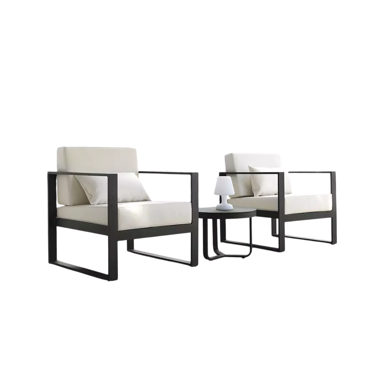 Ensemble 2 Fauteuils Porto + Table basse Ronde Porto