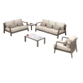 Salon Chypre Canapé 3 places + 2 Fauteuils Alu Taupe