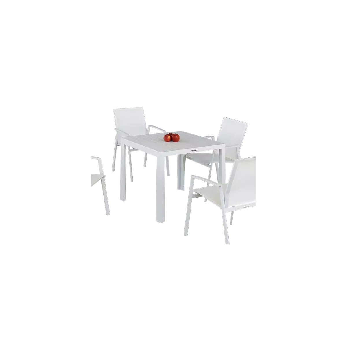 Table Calpe Alu Blanc 80x80