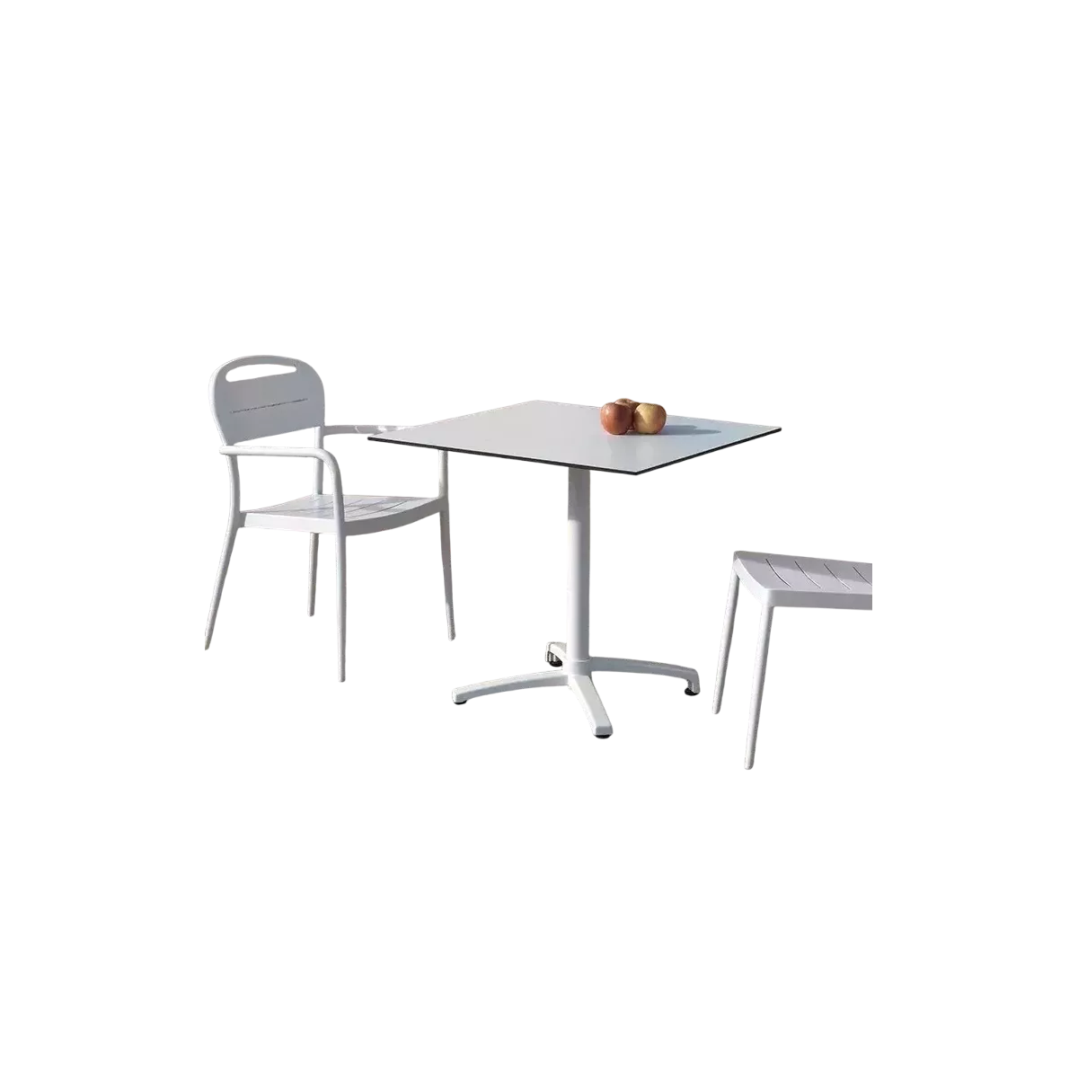 Table Cancun Pliante Carrée 80x80 Blanc