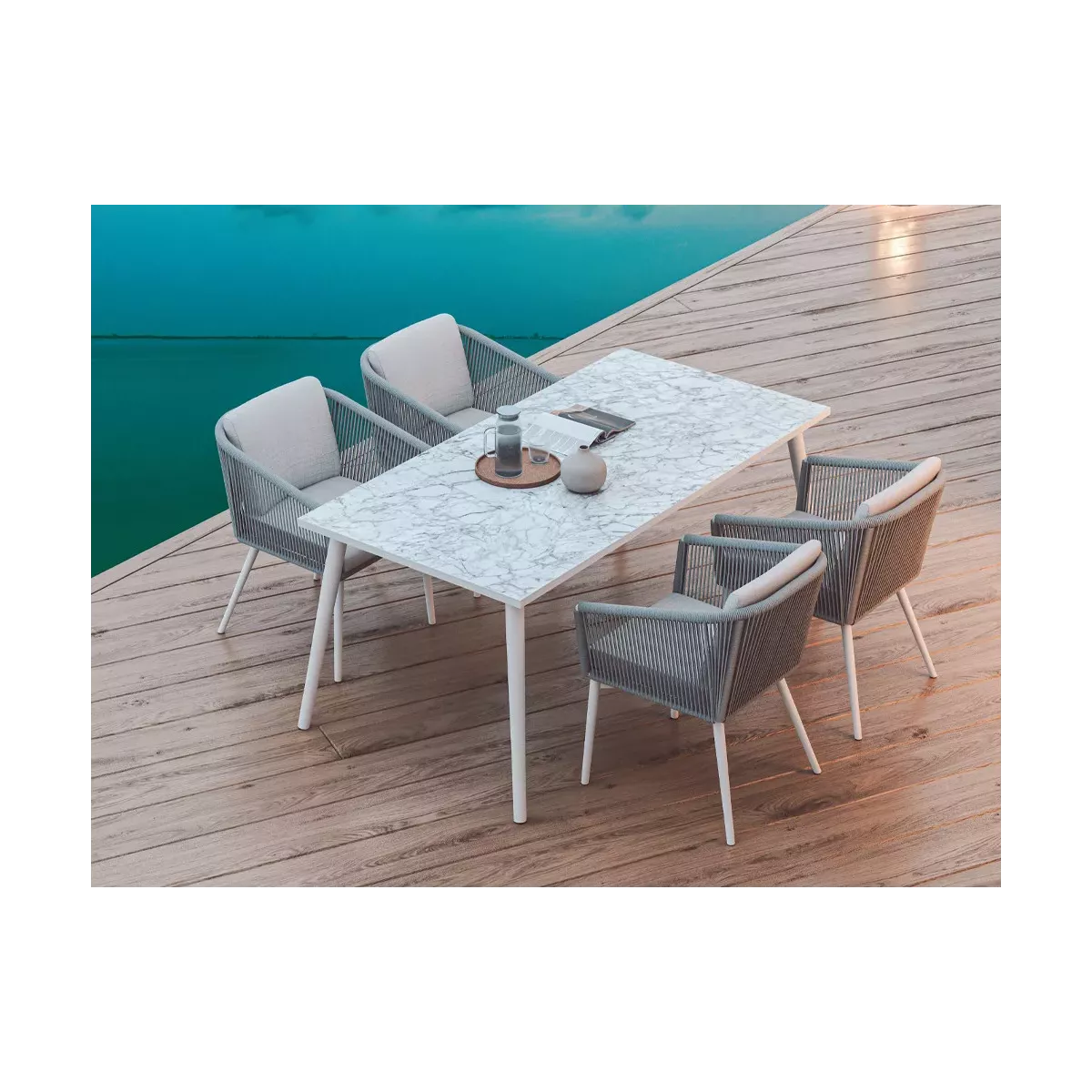 Table 180x90  Palma  Aluminium Blanc